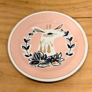 Anthropologie G Harris Giraffe Stoneware Side Plate Peach Gold Appetizer Dish